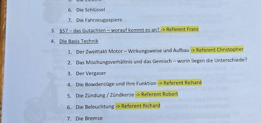 Basis Schrauber Workshop 2025